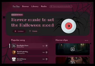 Halloween concept animation ui