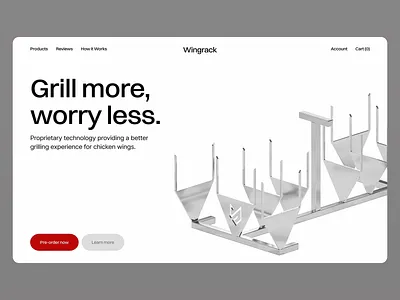 Wingrack - e-commerce Product Page account branding design e commerce website e commerce website design e shop graphic design grilling landing page pre order product page products proprietary tech reviews shop cart shopping ui ux web design website