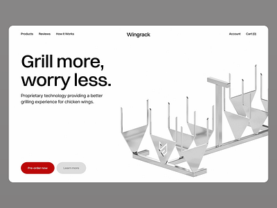 Wingrack - e-commerce Product Page account branding design e commerce website e commerce website design e shop graphic design grilling landing page pre order product page products proprietary tech reviews shop cart shopping ui ux web design website