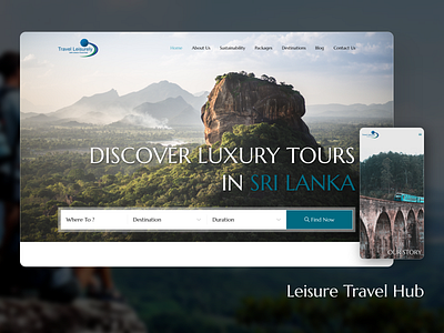 Leisure Travel Hub Website Project branding design leisure lesiretravelhub nature srilanka srilankatourisem srilankatravel tarvel tourist travel typography ui ux