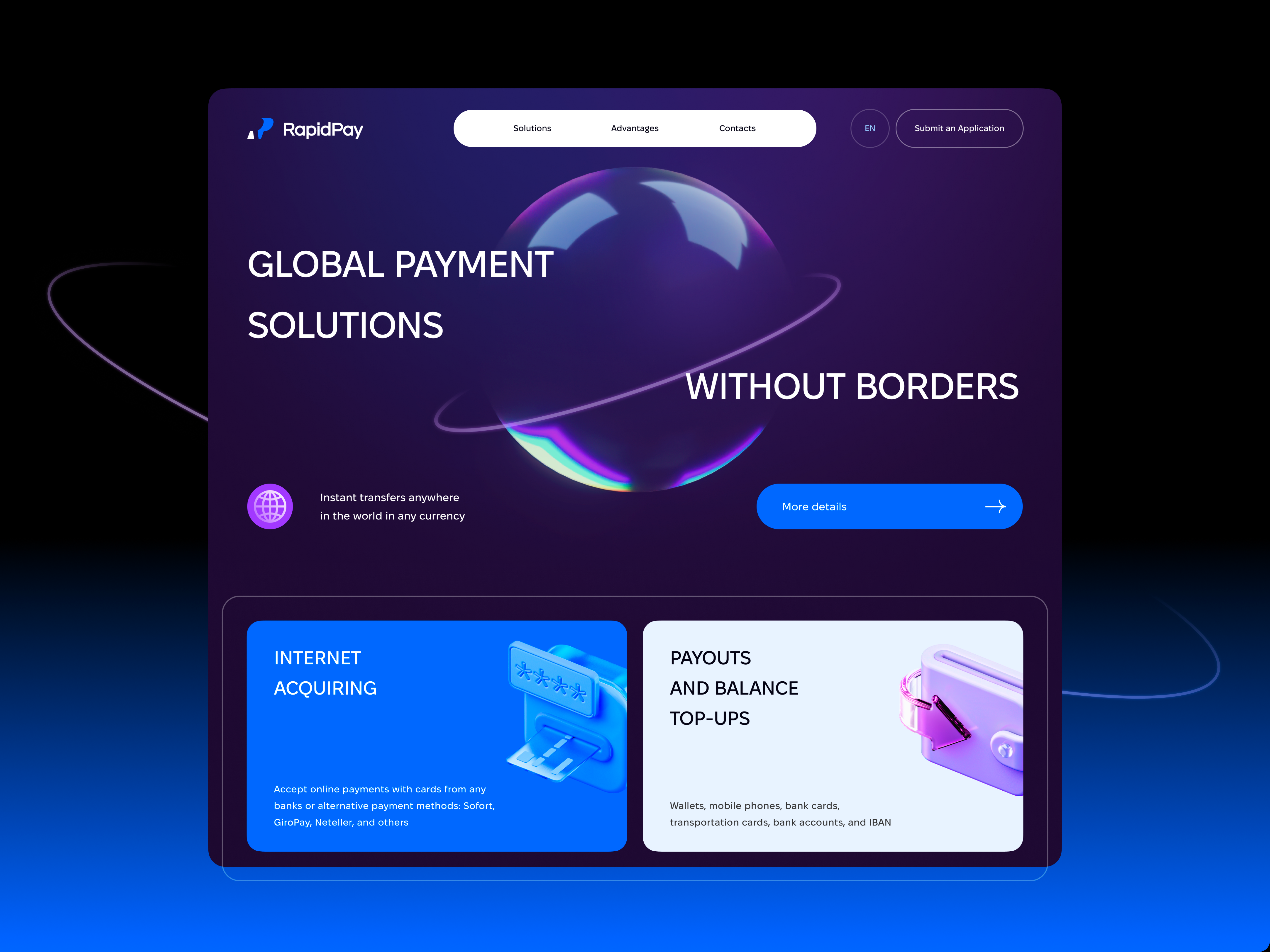 Example of Quicktum — global payment solution
