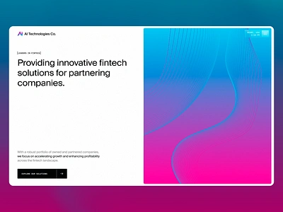 AI Technologies Co - Fintech Solutions Landing Page ai business website corporate website creative design digital branding fintech graphic design growth strategy interface landing page partnership opportunities portfolio product design profitability ui ux web design web ui web ux