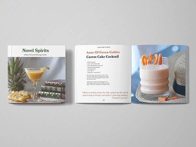 Novel Spirits Recipe Book graphic design