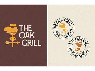 THE OAK GRILL LOGO DESIGN brand identity brand identity design branding design graphic design grill logo logo design restaurant