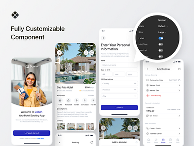 Hotel Booking Mobile App UI graphic design ui vector