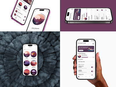 Sleep & Meditation Mobile App UI app branding design graphic design illustration logo typography ui ux vector