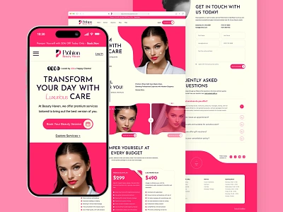 Website UI - Beauty Parlour Website 23 beauty salon ui ideas beauty beauty parlour website beauty parlour website templates beauty salon website beauty salon website projects beauty salon website ui projects body message website figma parlour pink salon website web design website design website ui wedding parlour website