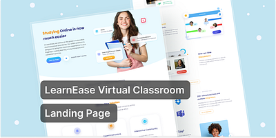 LearnEase Virtual Classroom Landing Page education figma illustrator photoshop ui ux website