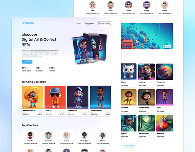 NFT Marketplace figma illustrator midjourney nft ui website