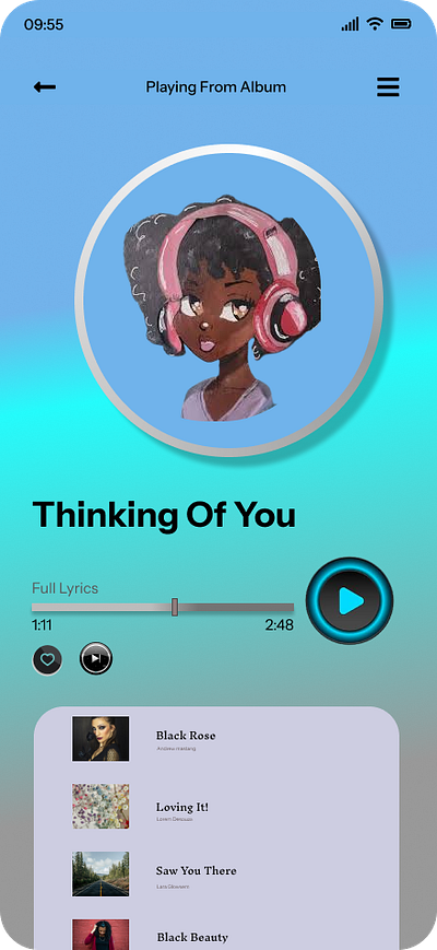 Daily UI Day09 - Prompt: Music Player ui