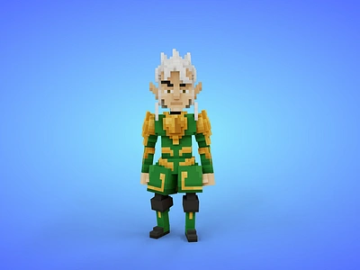 Elf 3 Voxel Character - 3D Lowpoly Fantasy Creature - Game Asset 3d 3d model character elf elfs elves fantasy game art game asset game character humanoid isometric lowpoly magical magicavoxel man unity 3d voxedit voxel art voxels