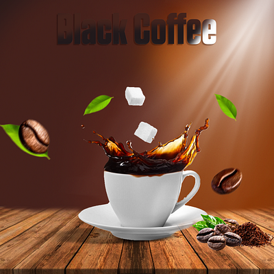 Black Coffee Ad Design Template 🔥 black coffee coffee graphic design