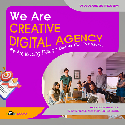 Creative Digital Marketing Agency Post Design Template ad agency agency design digital marketing graphic design