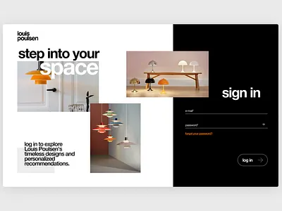 DailyUI #001 - Sign in page dailyui login page louis poulsen ui ux