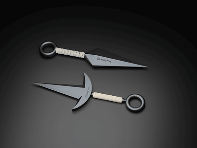 Flying Raijin and Kunai Knife 3d branding