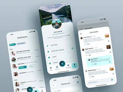 Social Media App app design application comment design dribbble figma list mobile app notifications product product design profile reply social media app story ui ui ux user experience user interface ux