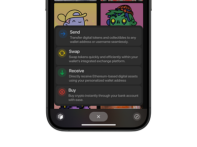 Orb Wallet - Cryptocurrency portfolio tracker app design bottom sheet crypto crypto wallet interaction design nft portfolio sanya ui wallet web 3 web3design