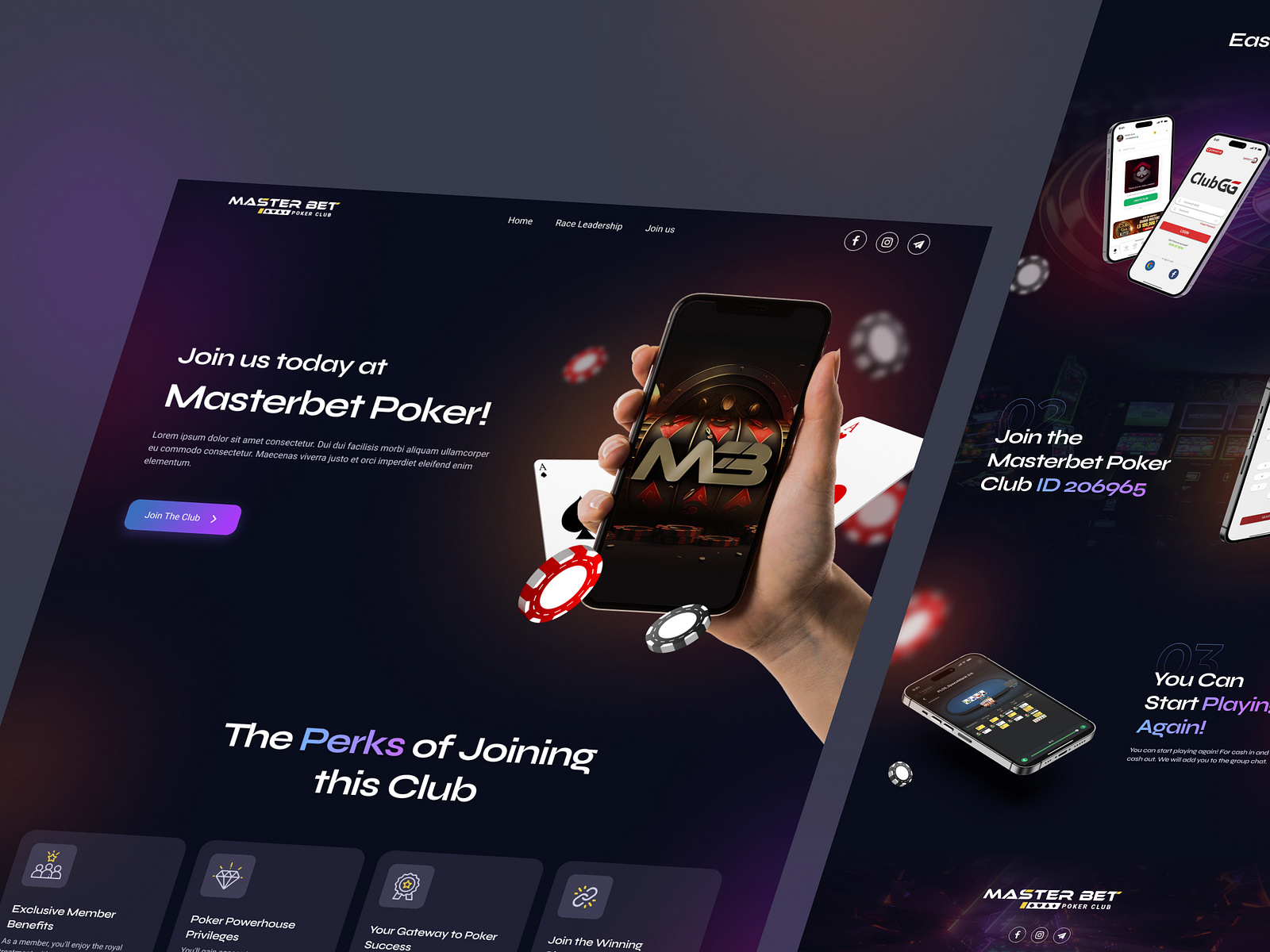 Poker Club Website by Saqlain Ali on Dribbble