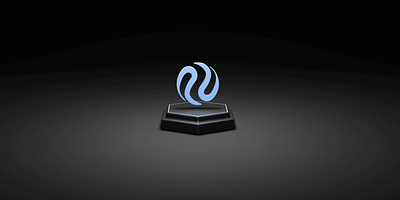 Injective Logo on a Mini Podium 3d branding logo