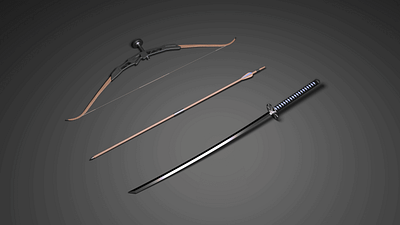 Sword, Bow and Arrow 3d