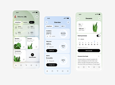 Smart Home Plant Watering System ai ai app mobile design plant app smart home smart home app ui design