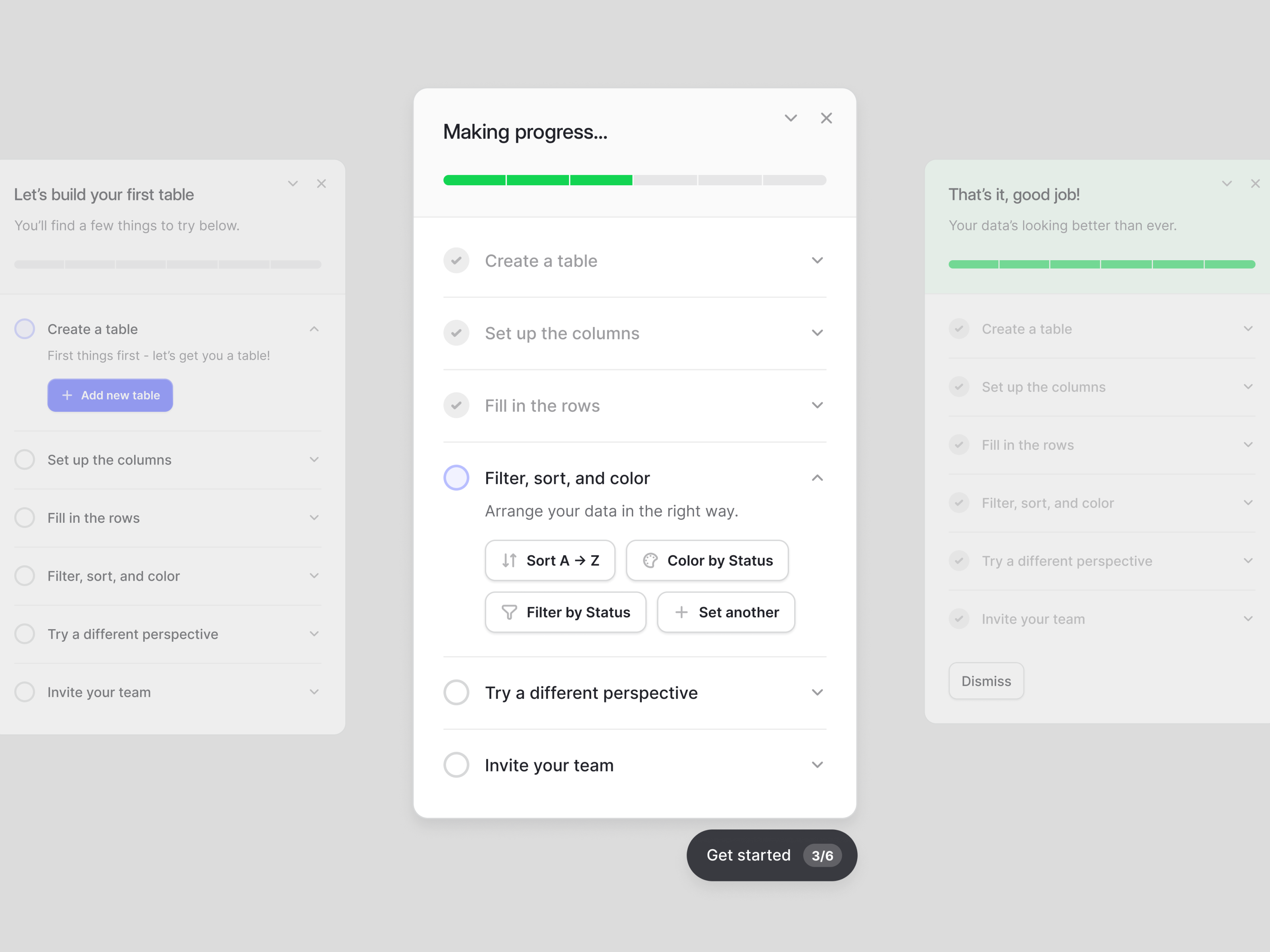 Example of Baserow — Onboarding tasks ✅