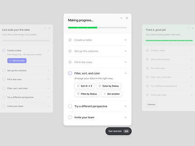 Baserow â€” Onboarding tasks âœ… app application clean flow form help helper inter layout product design saas simple startup steps support todo ui user interface ux widelab