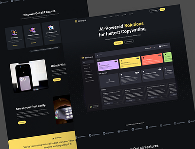 Writer.ai: AI-Powered Writing Dashboard Tool ai writing tools artificial intelligence content optimization content writing copywriting uiux user interface web design website writingservices