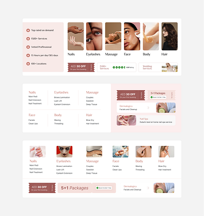 Mega Menu Styles for Spa Website branding images megamenu menu spa ui website wellness wome