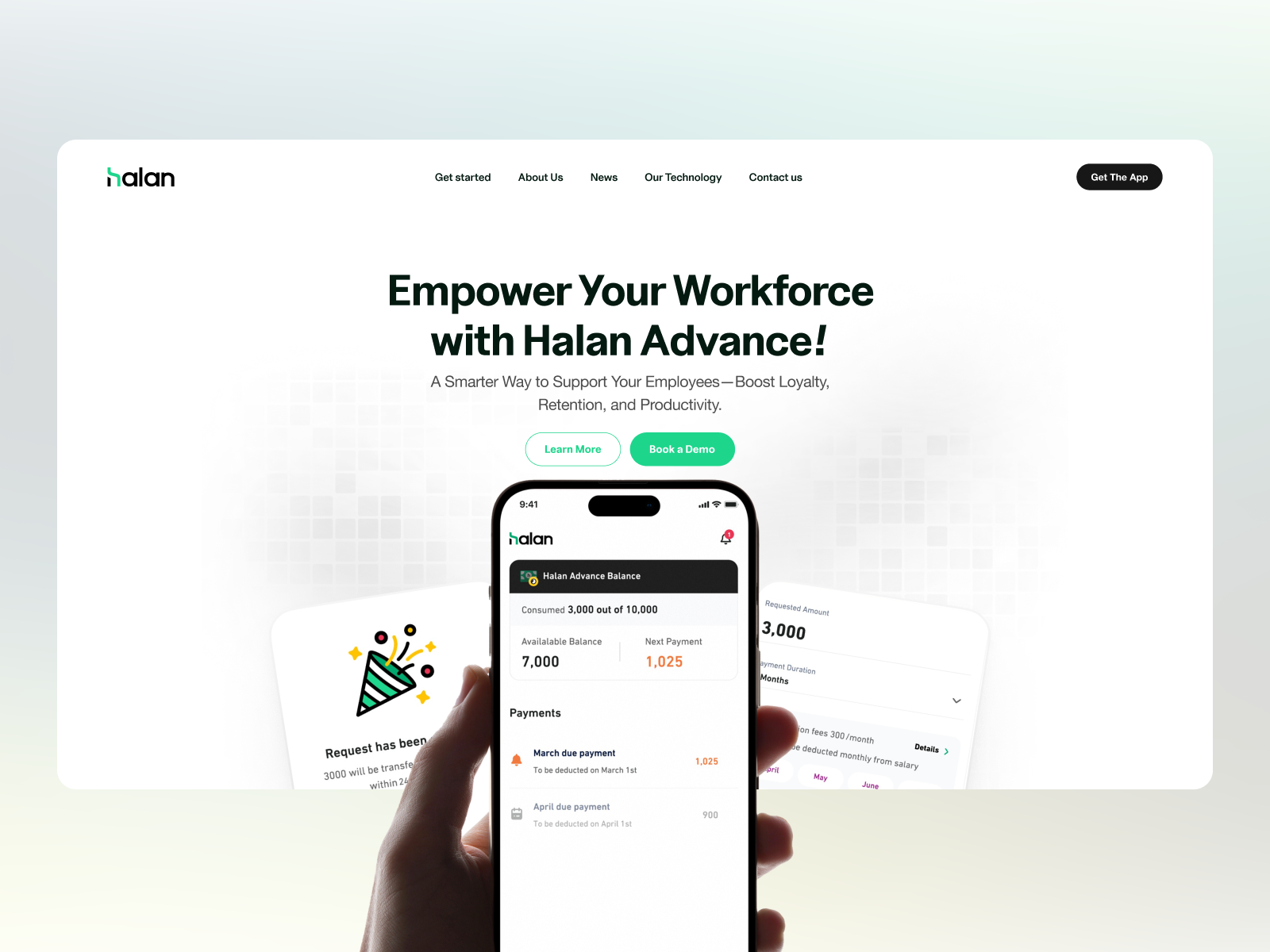 Halan UAE hero landing ui