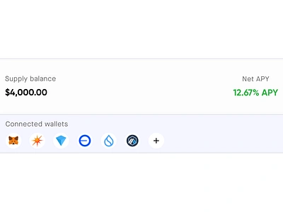 Unified wallet balance and aggregated APY on a lending market crypto design figma lending product design ui uiux web3