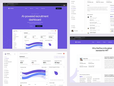 📑 HireFlow Landing Page ai clean landing page recruitment ui uiux website