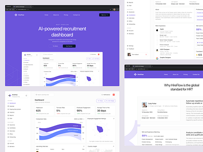 📑 HireFlow Landing Page ai clean landing page recruitment ui uiux website