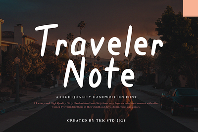 Traveler Note – Handwritten Font branding cute display font font gaming girly handwritten handwritting instagram font movie poster youtube