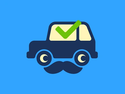 Mustache Logo automotive brand identity branding car cartoon character classic dealer design flat garage graphic design illustration logo mustache online repair shop retro shop transportation