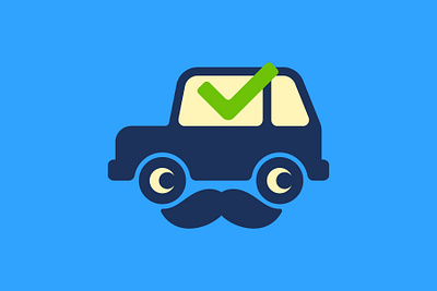 Mustache Logo automotive brand identity branding car cartoon character classic dealer design flat garage graphic design illustration logo mustache online repair shop retro shop transportation