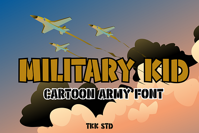 Military Kid – Stencil Army Kids Font branding cartoon children cute display font font gaming instagram movie poster stencil thumbnails youtube