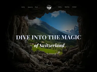 Parallax effect_first screen of website travel company 3d animation design first screen ui