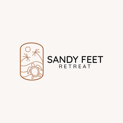 Logo Design for Sandy Feet Retreat beach branding commission design freelance work graphic design logo logo design logo design branding logo designer vacation rental vector