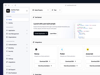 Authx SaaS: Dashboard animation api auth dashboard design interaction motion graphics saas ui uidesign user management ux uxdesign uxerflow web app website