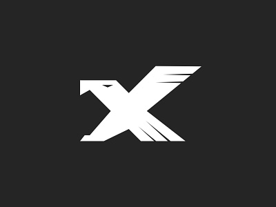 X Eagle Logo beak bird black bold branding claw eagle fly flying font gabuu gabuudesign graphic design letter logo mighty typography white wing x