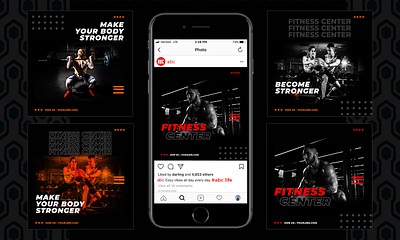 Fitness Instagram Post Design branding brochure business card creative design eye catching fitness flyer graphic design make perfect social media design