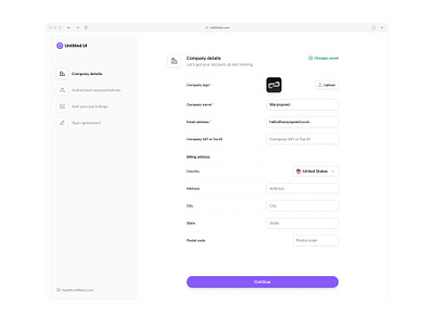 Company details — Untitled UI create account form onboarding product design sign up signup ui design user interface