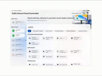 ZaRu Smart screen controller 3d animation dashboard data visualization design screen screen controller ui web