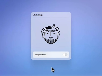 Life Settings: Incognito Mode animation app branding design graphic design illustration incognito mode interface logo minimal motion graphics os product settings startup stealth toggle ui ux web