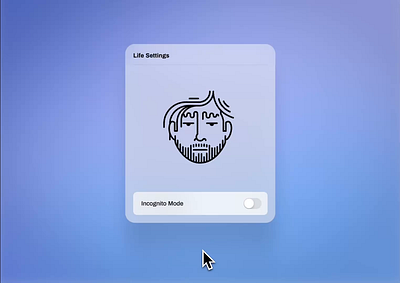 Life Settings: Incognito Mode animation app branding design graphic design illustration incognito mode interface logo minimal motion graphics os product settings startup stealth toggle ui ux web