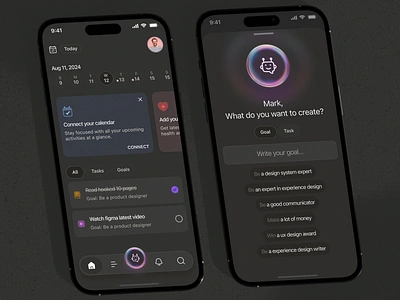 AI Assistant - Dark Mobile App ai app app design app mockup assistant app dark mobile app darktheme interface ios minimal ui ux