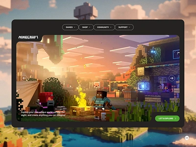 Minecraft - Games 3d adobe animation figma game gaming graphic graphic design landing page minecraft ui ui design web web ui website website ui