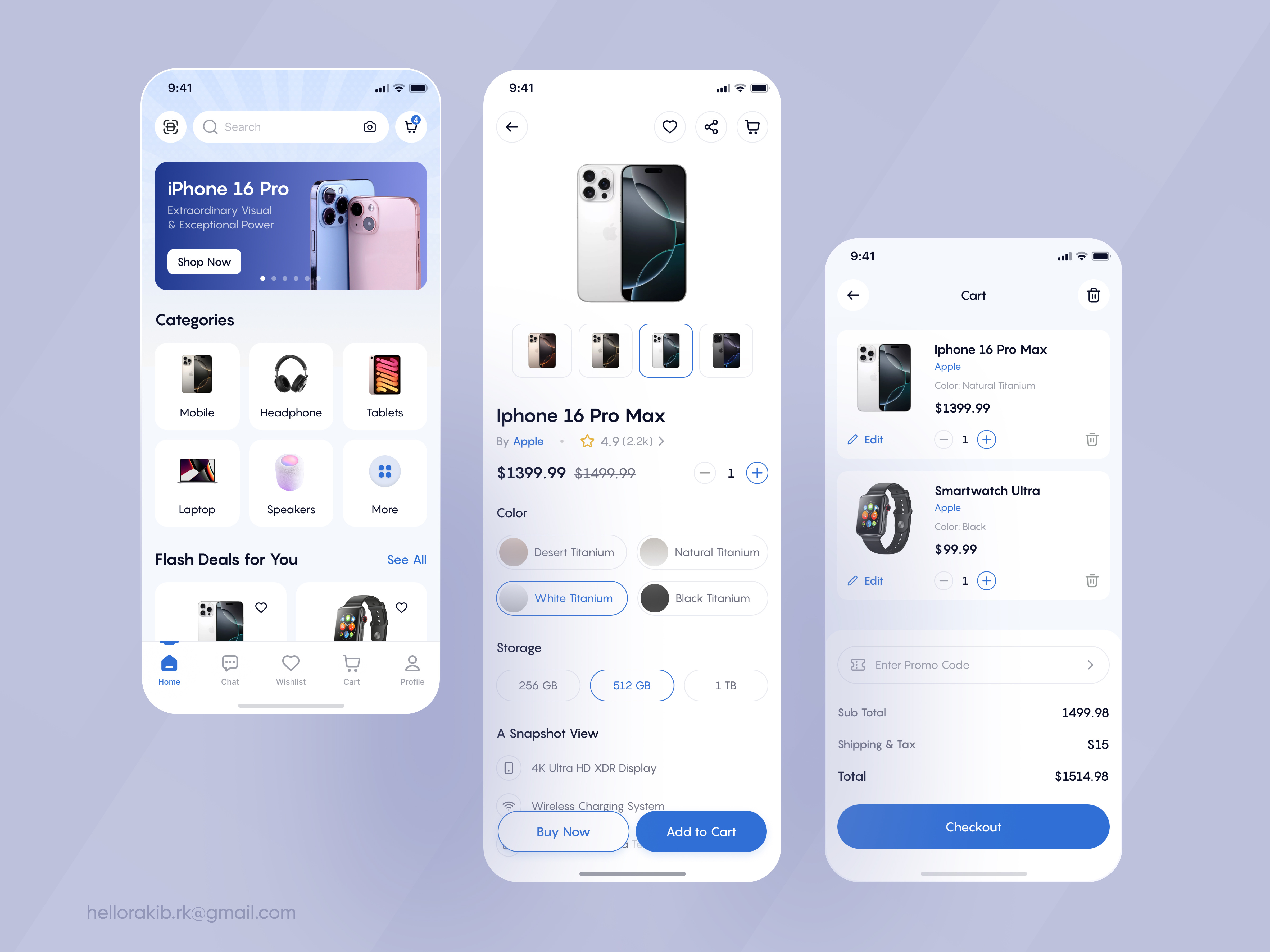 Example of Ecommerce App Design