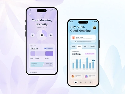 Mental Health App app design graphic design health app health journal ios meditation mental health mobile app mood tracker motivation sleep trcker startup therapy app treatment trendy ui uiux ux wellness yoga app